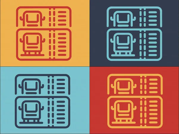 Modèle Logo Billet Bus Sans Argent Simple Icône Plate Bus — Image vectorielle