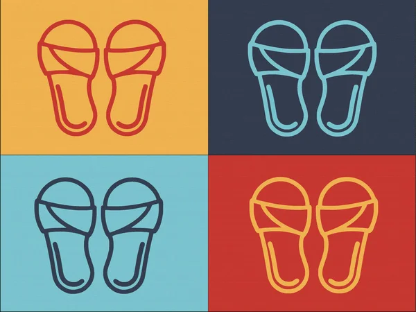 Plantilla Logotipo Sandalias Casuales Icono Plano Simple Moda Casual Calzado — Archivo Imágenes Vectoriales