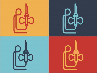 Kateter Logo Şablonu, Basit Düz Sıhhiye Simgesi, Kateter, Hastane