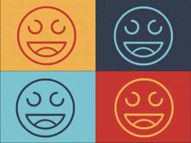 Emoji Logo Şablonunu Kutla, İzole Edilmiş, Kutlama, Emoji 'nin Basit Düz Simgesi