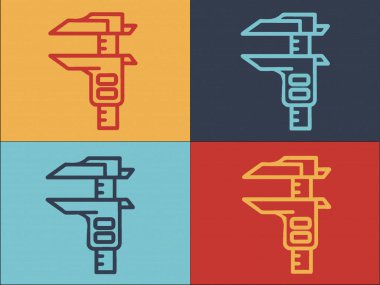 Caliper Logo Şablonu, Santimetrenin Basit Düz Simgesi, Kaliper, Aracı