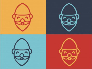 Seramik Cüce Logo Şablonu, Gnome 'un Basit Düz Simgesi, Seramik, İzole