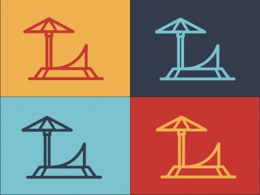 Chaise Lounge Logo Şablonu, Salonun Basit Düz Simgesi, Mobilya, Tasarım
