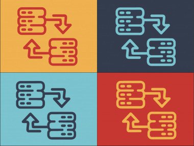 Veri Sunucusu Logo Şablonunu, Sunucu, Bilgisayar ve Teknolojinin Basit Düz Simgesini Değiştir