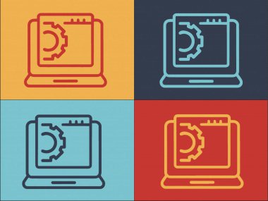 Arama Motoru Logo Şablonunu Değiştir, Seo 'nun Basit Düz Simgesi, İnternet, İyimser