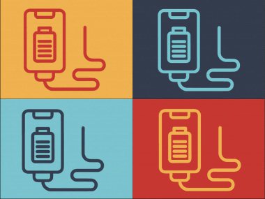 Şarj Uyarlayıcı Kablo Logosu Şablonu, Plug, Şarj, Adaptör Basit Düz Simgesi