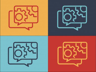 Sohbet Gücü Logo Şablonu, Sohbetin Basit Düz Simgesi, Güç, İnternet