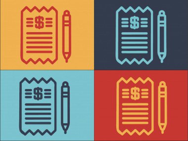 Kalem Logosu Şablonu, Basit Düz Hesap Simgesi, Kalem, İşaretle