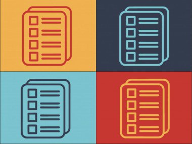 Kontrol Listesi Logo Şablonu, Mark 'ın Basit Düz Simgesi, Kontrol, Kontrol Listesi