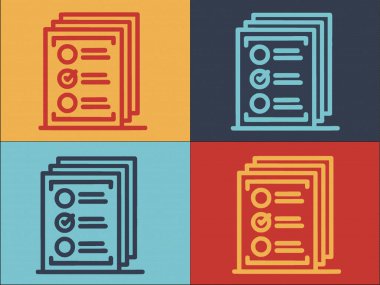 Kontrol Listesi Kağıt Logosu Şablonu, Kontrol Listesinin Basit Düz Simgesi, Kağıt, İş