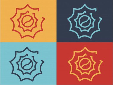 Chetnut Logo Şablonu, Basit Düz Simge Kahverengi, Beyaz, Doğa