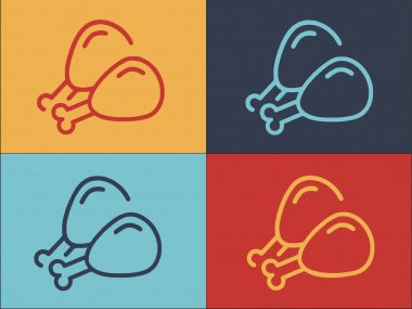 Tavuk Protein Logo Şablonu, Basit Düz Tavuk Simgesi, Yiyecek, Protein