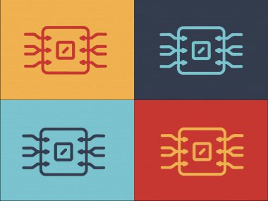 Chip Yedekleme Logosu Şablonu, Teknolojinin Basit Düz Simgesi, Yedekleme, Dijital