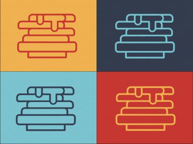 Çikolatalı Sandviç Şablonu, Basit Düz Kahvaltı, Yemek, Sandviç