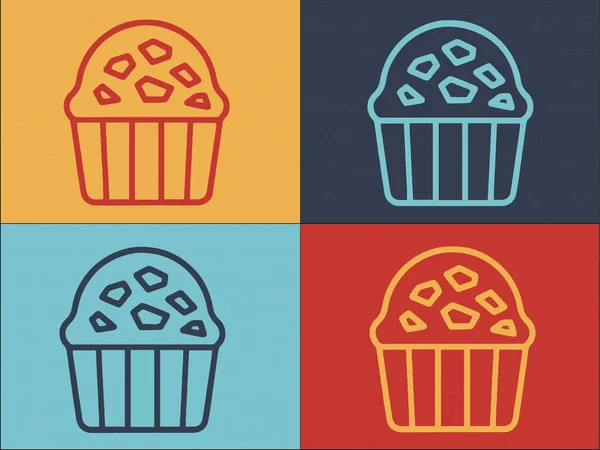 Schokolade Muffin Logo Vorlage Einfache Flache Ikone Von Süß Dessert — Stockvektor