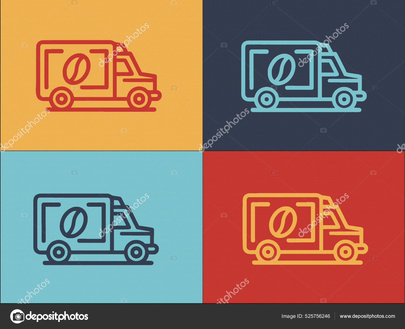 Coffee Truck Logo Template Simple Flat Icon Coffee Truck Food Stock Vector Image by ©ermankiaz