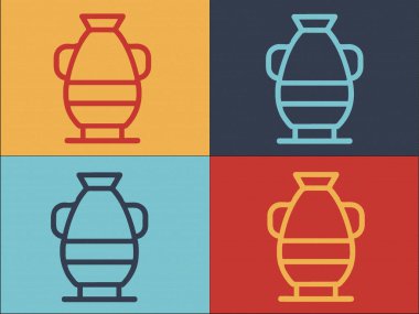 Clay Amforo Logo Şablonu, Clay 'in Basit Düz Simgesi, Amforo, Çömlek