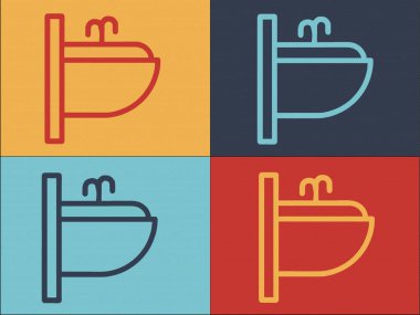 Temiz Bidet Logo Şablonu, Banyo, Tuvalet, Temiz