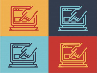 Tarayıcı Logo Şablonu 'na tıklayın, Tıklama, Bilgisayar, Tarayıcı Basit Düz Simgesi