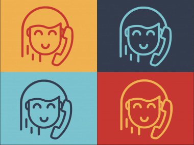 İstemci Kişi Logo Şablonu, İstemcinin Basit Düz Simgesi, Hizmet, Müşteri