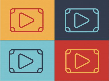 Clip Film Logo Şablonu, Filmin Basit Düz Simgesi, Klip, Film