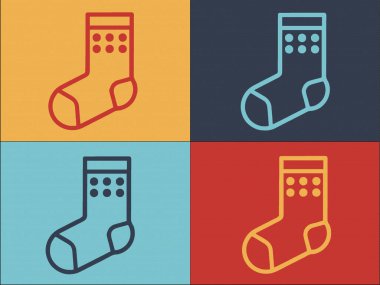 Kumaş Çorap Logo Şablonu, Basit Düz Giysi Simgesi, Tarz, Moda