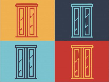 Kostüm Logosu Şablonu, Basit Düz Dolap Simgesi, Kıyafetler, Tarz