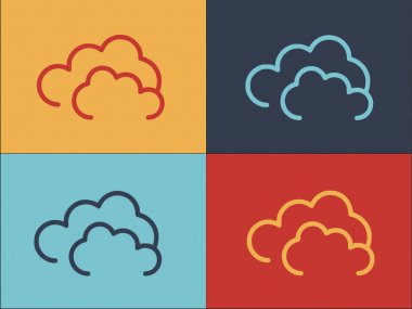 Bulutlu Gün Logosu Şablonu, Doğanın Basit Düz Simgesi, Bulutlu, Gün