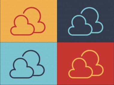Bulutlu Meteo Logo Şablonu, Hava Durumu, İklim ve Yağmur Simgesi