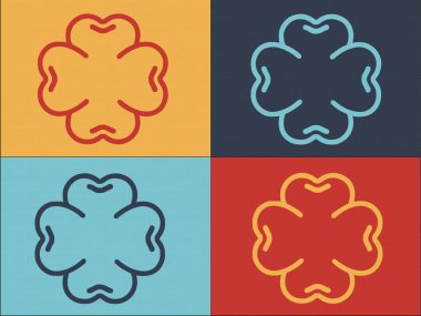 Yonca İrlanda Logo Şablonu, Saint, İrlanda 'nın Basit Düz Simgesi, Sembol