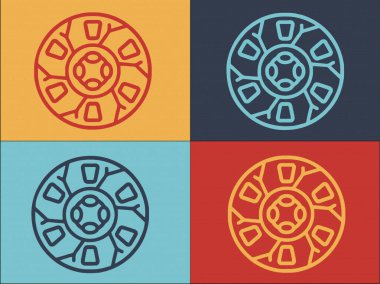 Debriyaj Diski Logo Şablonu, Arabanın Basit Düz Simgesi, Disk, Otomobil