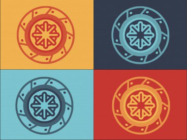 Debriyaj Aracı Logo Şablonu, Teçhizatın Basit Düz Simgesi, Aracı, Debriyajı