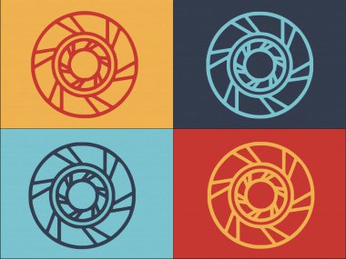 Debriyaj Logosu Şablonu, Otomobil, Makine, Disk Basit Düz Simgesi