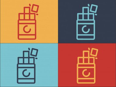 Kakao Çubuğu Logo Şablonu, Basit Düz Kakao Simgesi, Bar, Çikolata