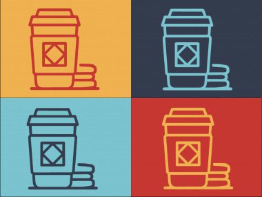 Logo şablonu için kahve fincanı, kupanın sade simgesi, içecek, kahve