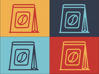 Kahve Paketi Logo Şablonu, Basit Düz Kahve Simgesi, Paketleme, Tasarım