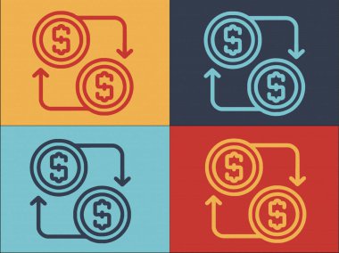 İşbirliği Para Takas Şablonu, Basit Para, İş, İşbirliği Simgesi