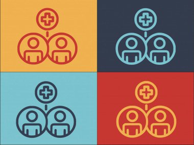 Meslektaşlar Grubu Logo Şablonu, Halkın Basit Düz Simgesi, İş, Ofis