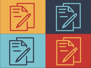 Çalışma Kağıtları Logo Şablonu, Basit Düz İşletme Simgesi, Ofis, İnsanlar