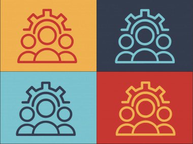 Meslektaşlar Birliği Logo Şablonu, Basit Düz İş Simgesi, Organizasyon, Takım