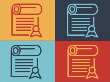 Üniversite Derece Logosu Şablonu, Üniversitenin Basit Düz Simgesi, Derece, Eğitim