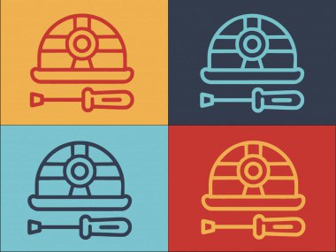 Haberleşme Mühendisi Miğfer Tornavida Şablonu, Tornavida 'nın Basit Düz Simgesi, Kask, Profesyonel