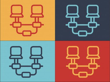 Bilgisayar Ağı Logo Şablonu, Laptop, Bilgisayar ve İnternet 'in Basit Düz Simgesi