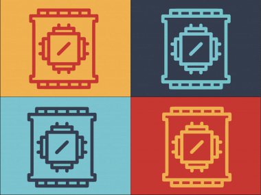 Bilgisayar İşlemcisi Logo Şablonu, İşlemcinin Basit Düz Simgesi, Teknoloji, Dijital