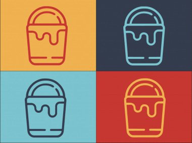 Yapı Kova Logosu Şablonu, Kova, İnşaat ve Malzeme Basit Düz Simgesi