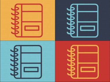 Kişi Notebook Logo Şablonu, Not Defterinin Basit Düz Simgesi, Teknoloji, İnternet