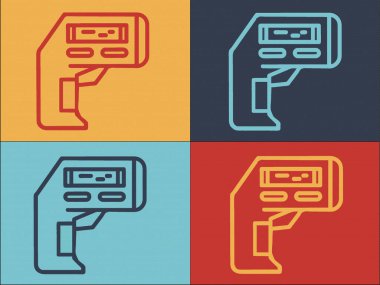 Temassız Termometre Logo Şablonu, Basit Düz Sağlık Simgesi, Koronavirüs, Sıcaklık