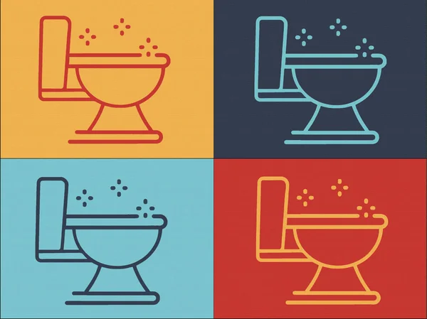 Clean Toilet Logo Template Simple Flat Icon Hygiene Clean Toilet — стоковий вектор