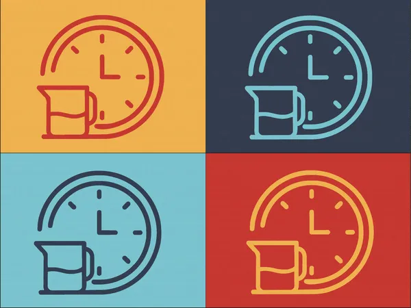 Modèle Logo Temps Nettoyage Icône Plate Simple Ménage Temps Ménage — Image vectorielle