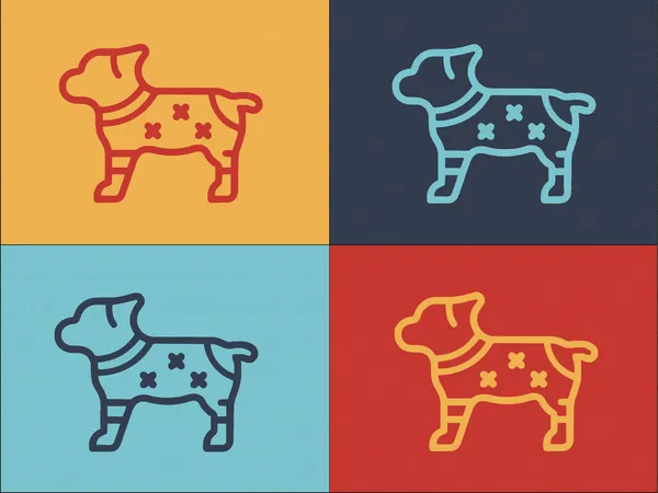 Modèle Logo Chien Tissu Simple Icône Plate Chien Animal Animal — Image vectorielle